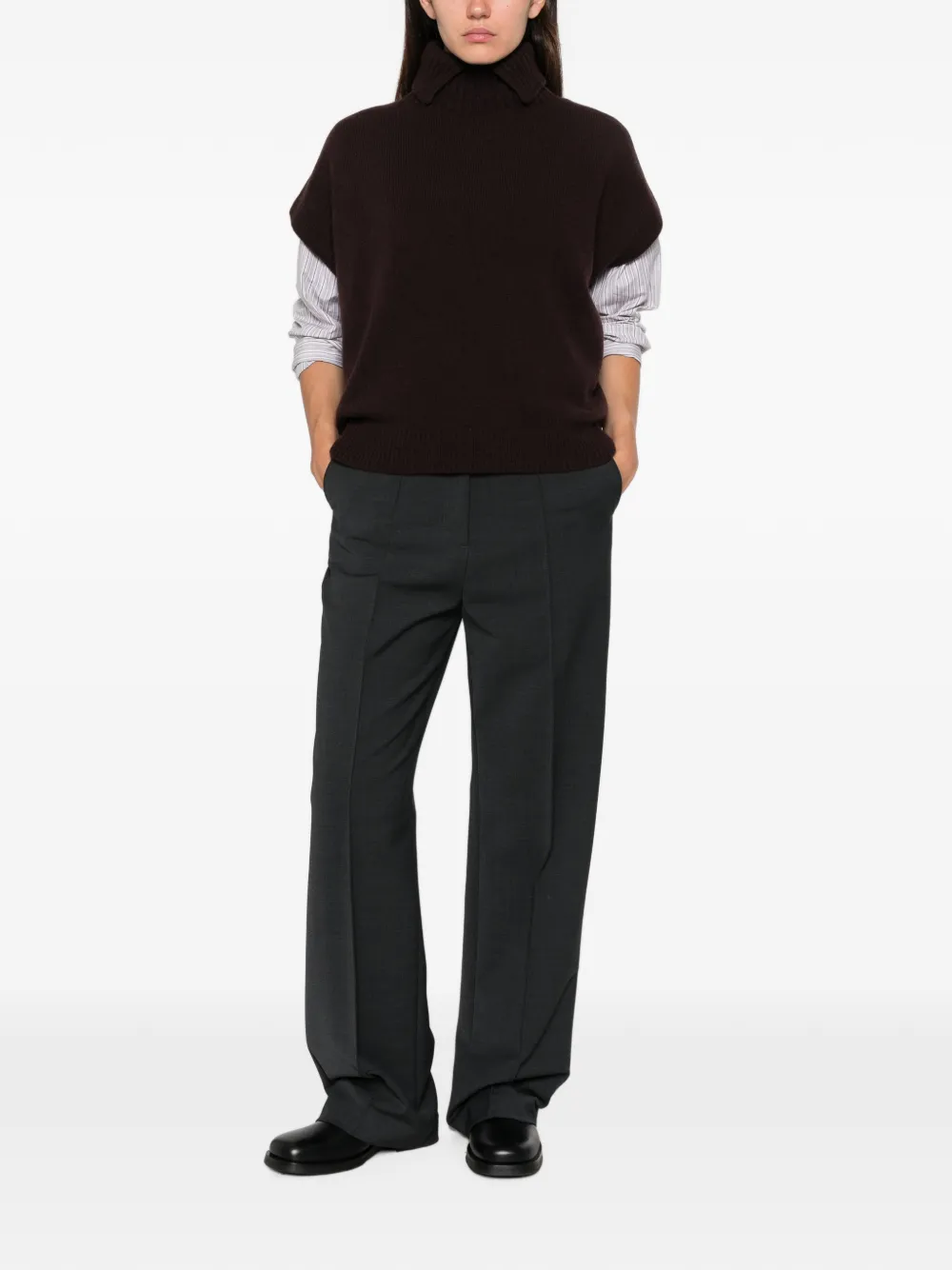 nicholson & nicholson Puff ribbed-knit roll-neck sweater