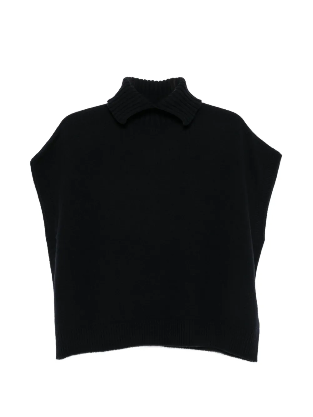 nicholson & nicholson Puff ribbed-collar sleeveless sweater