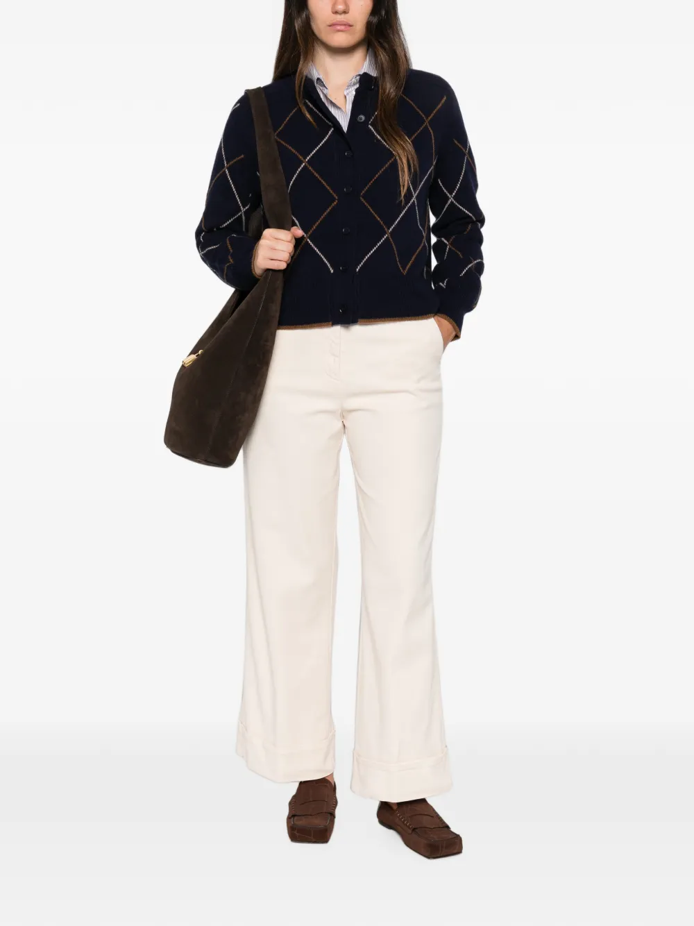 MOISMONT argyle-pattern cardigan