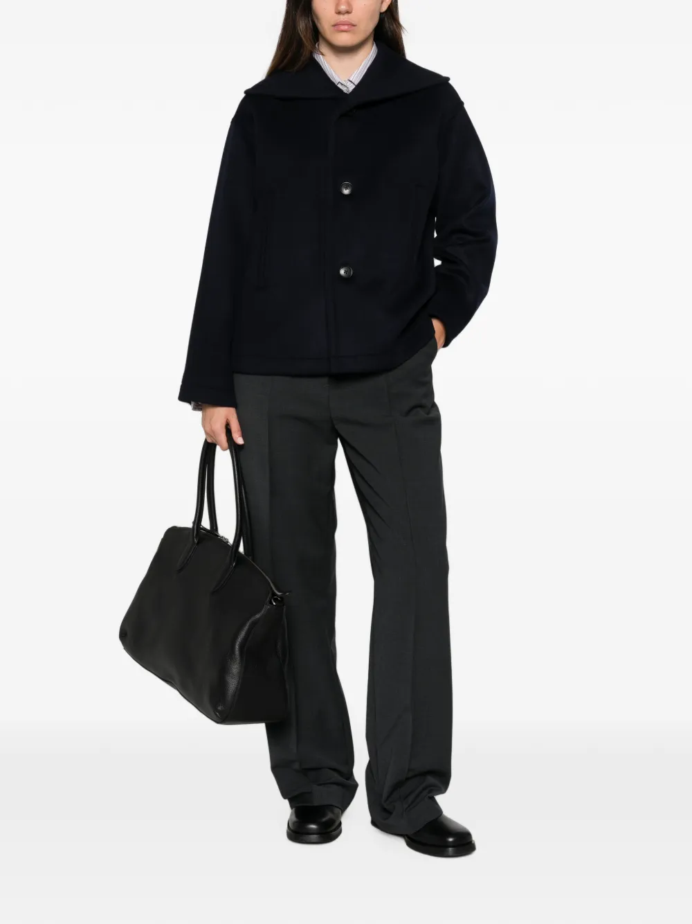 nicholson & nicholson button-fastening sailor-collar jacket