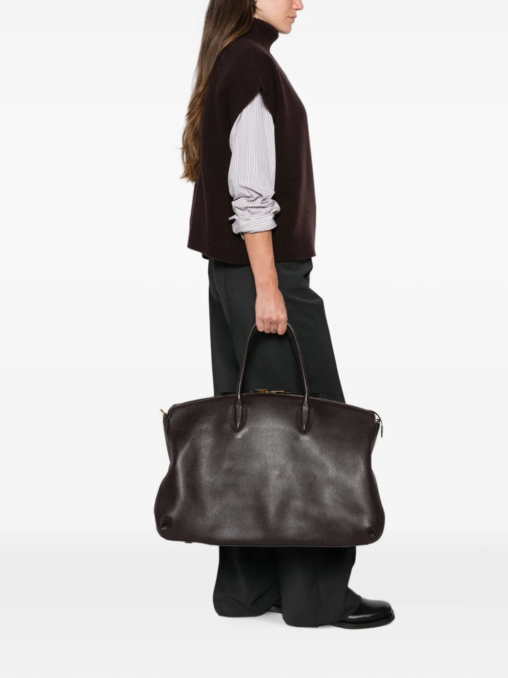 Borsalino Duffeltas met textuur Bruin