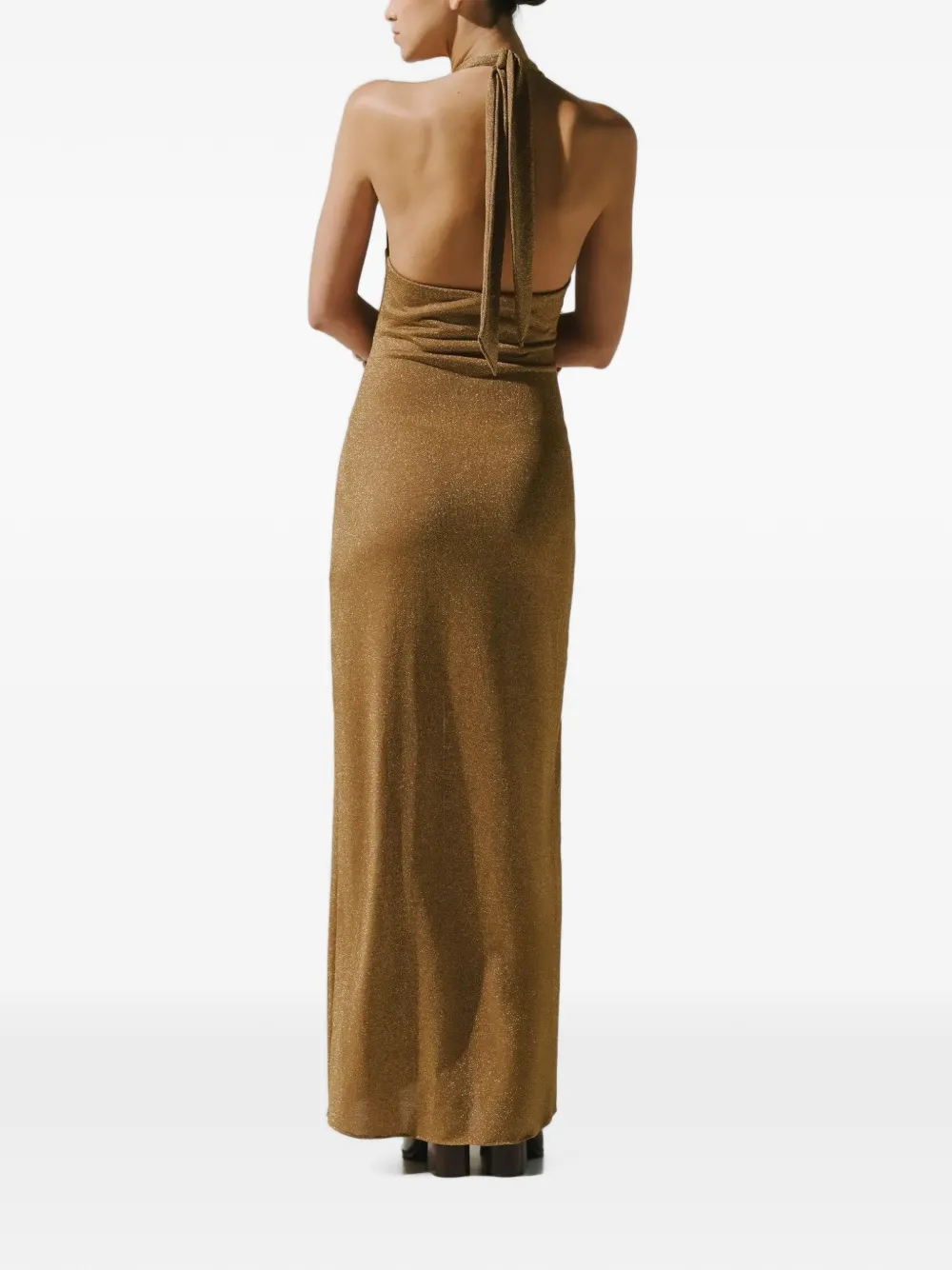 Baobab Eleonora maxi-jurk met geknoopt detail Goud