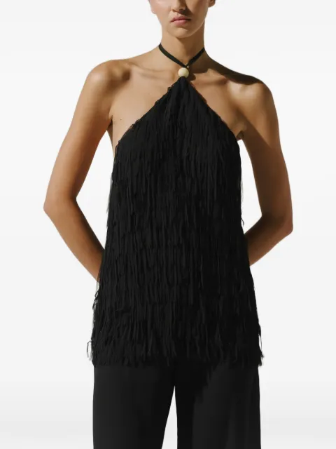 Baobab Cloe fringe-detail halterneck top
