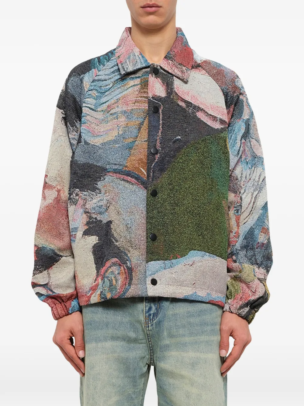 KidSuper Café de la Coaches jack met grafische print Beige