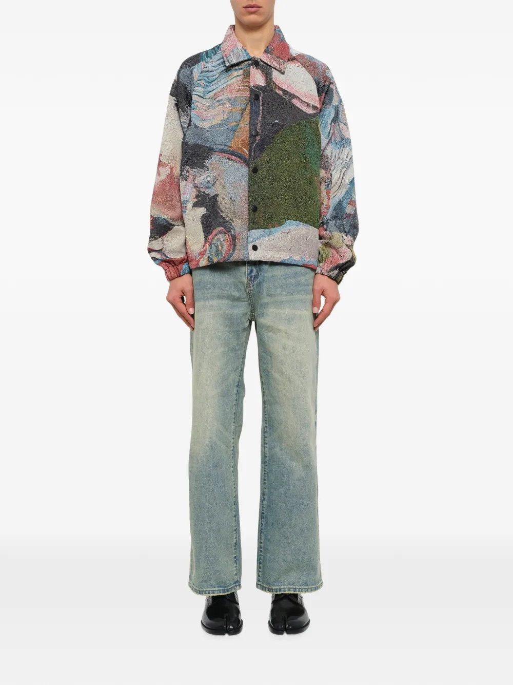 KidSuper Café de la Coaches jack met grafische print Beige