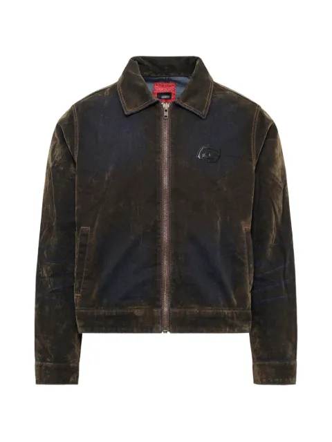 KidSuper flocked logo-patch jacket
