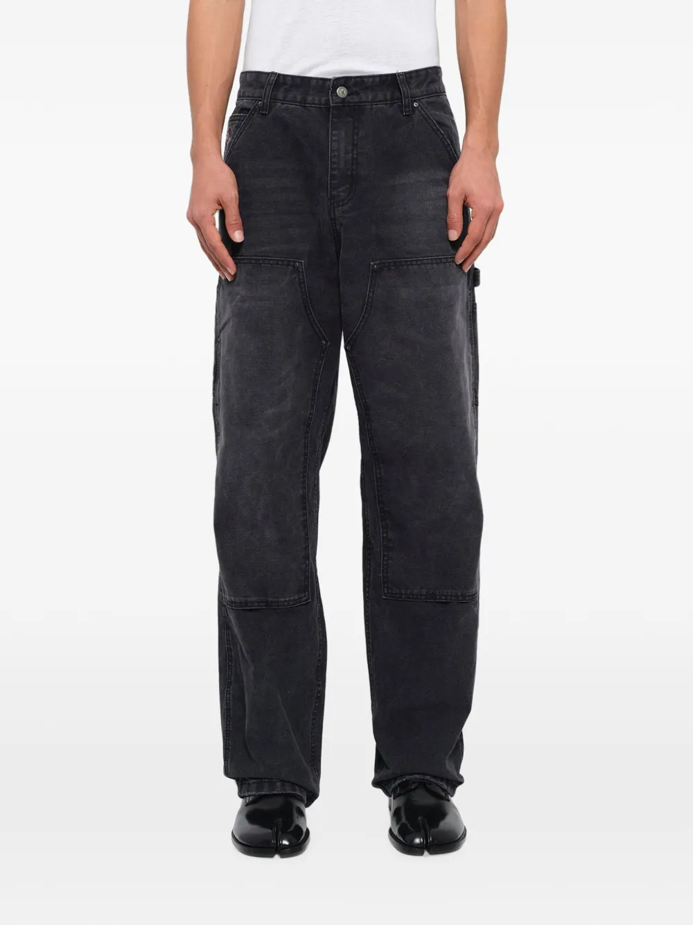 KidSuper Jeans met dubbele knie en oog-badge Zwart