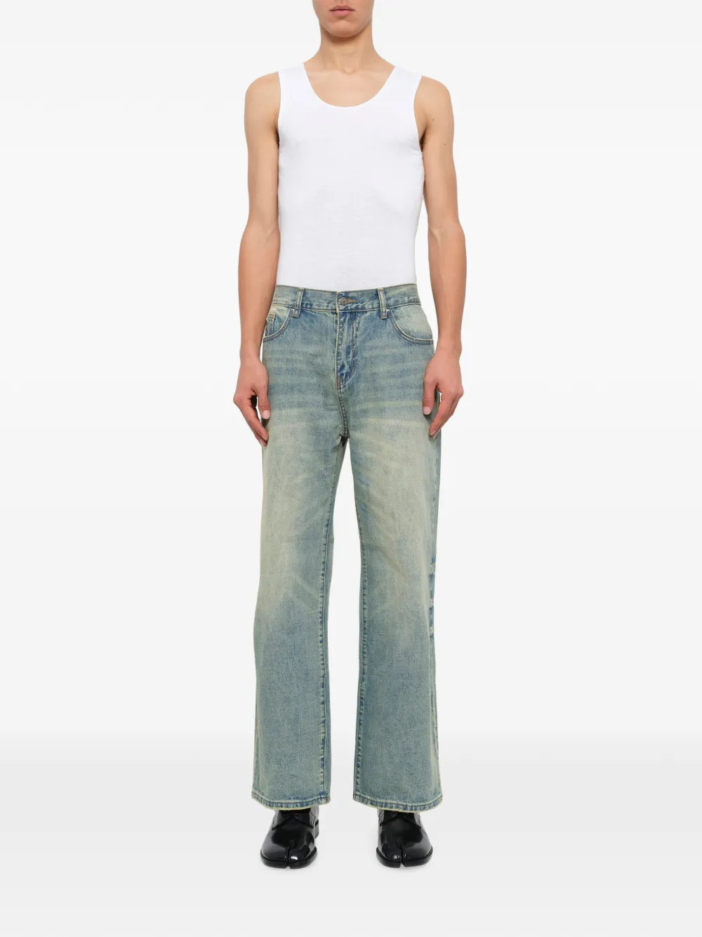 KidSuper Straight jeans met geborduurde duif Blauw