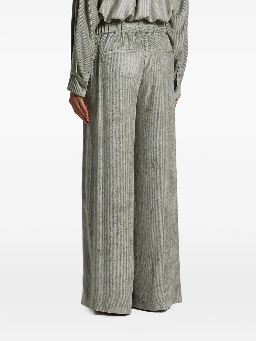 Peserico Broek met elastische taille Groen