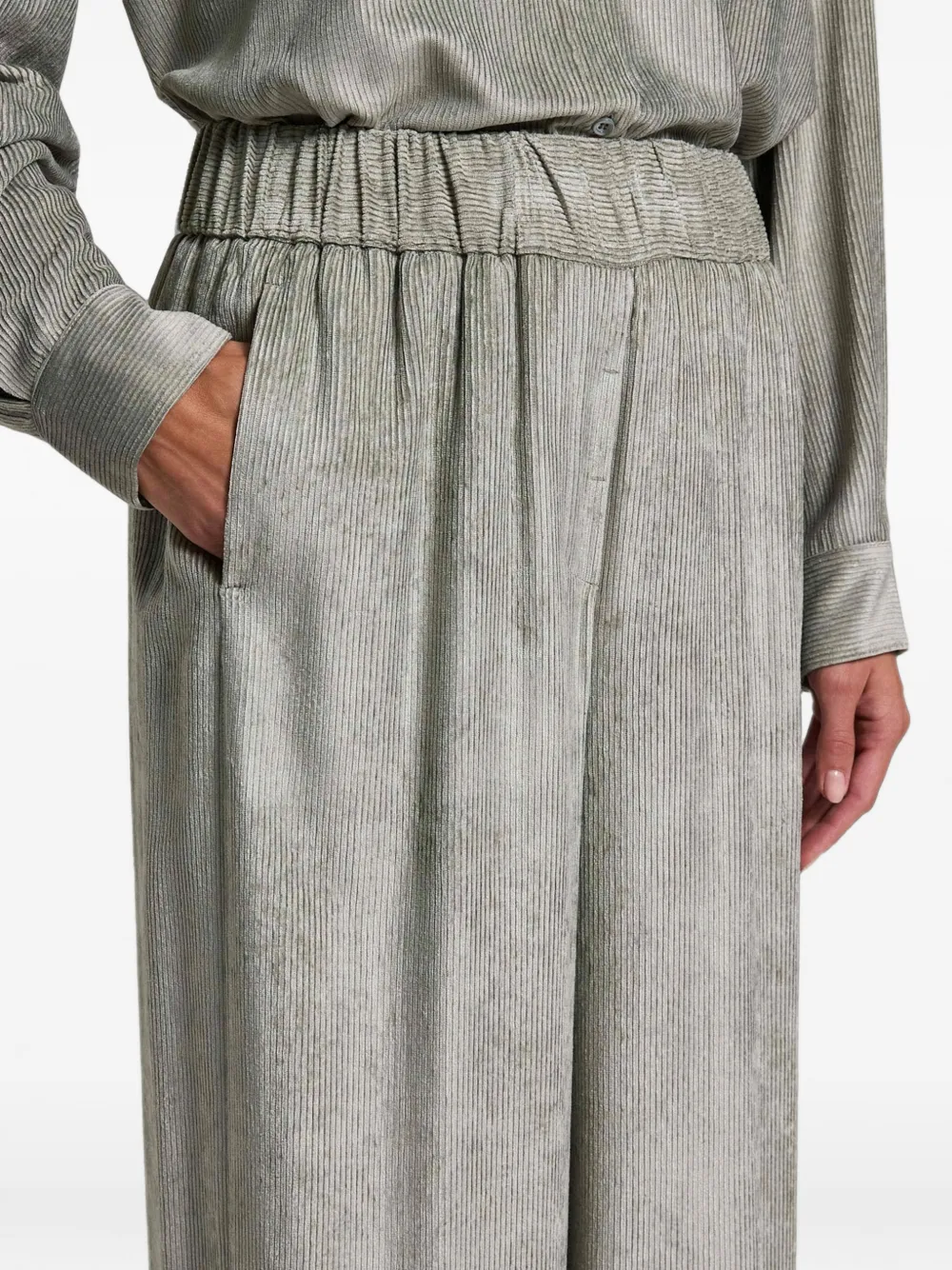 Peserico Broek met elastische taille Groen