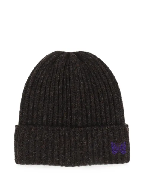 Needles ribbed-knit beanie hat
