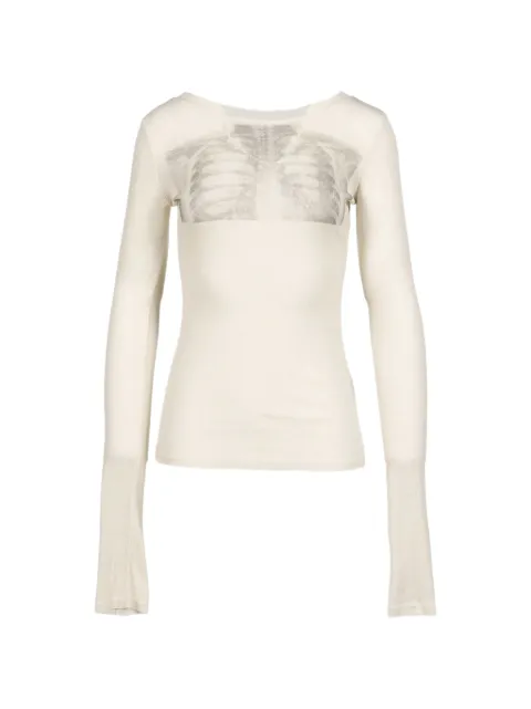 604SERVICE ribcage-print long-sleeve T-shirt
