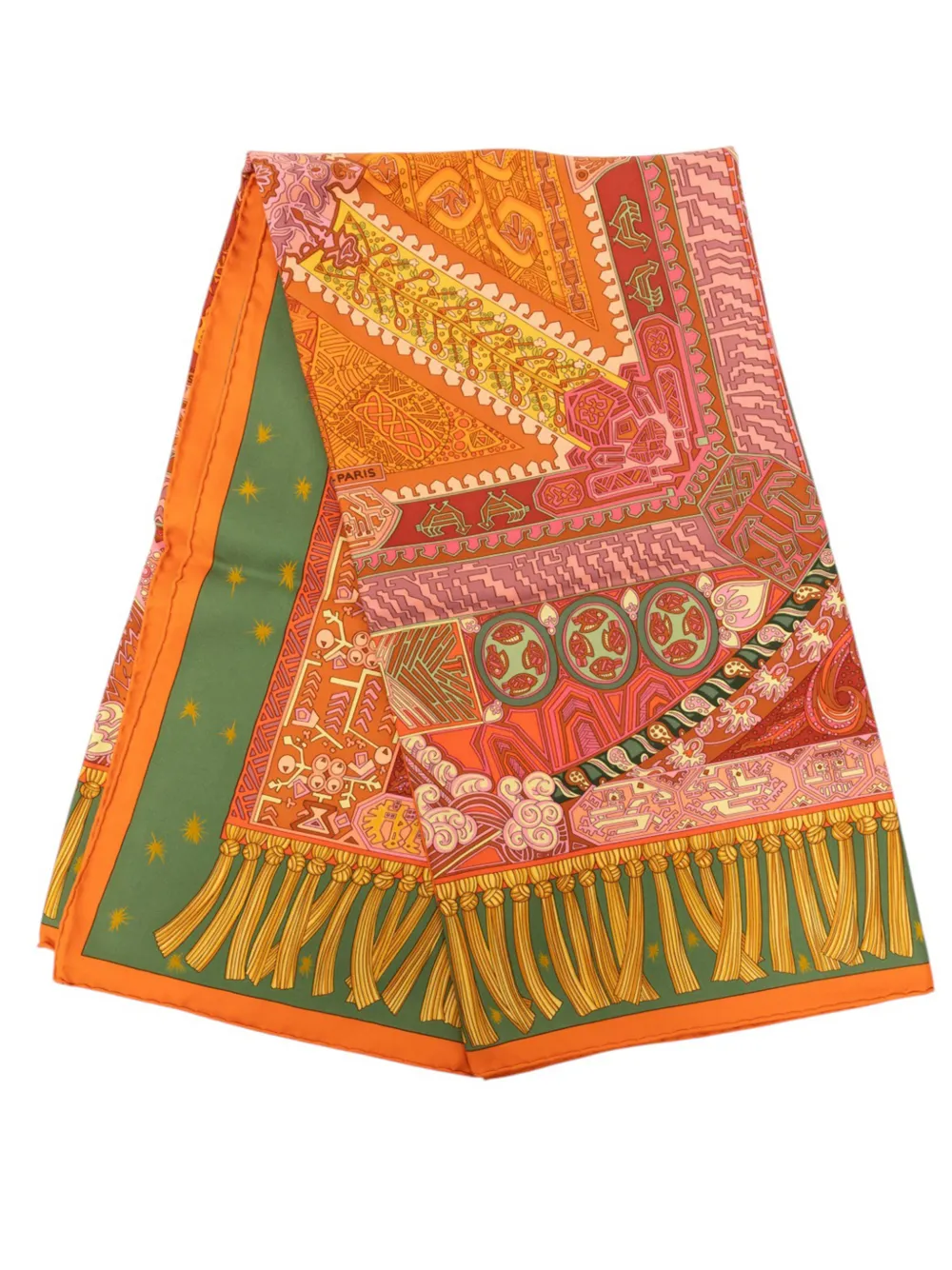 Hermès Pre-Owned 2000-2026 Sur un Tapis Volant Silk Scarf 90 scarves - Arancione
