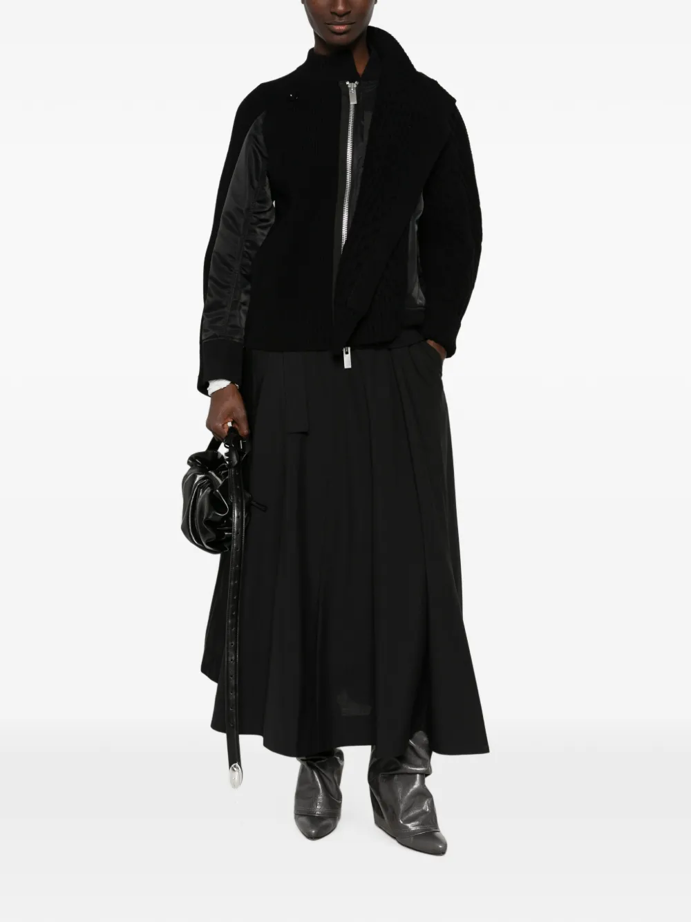 sacai Kabelgebreid hybride jack Zwart