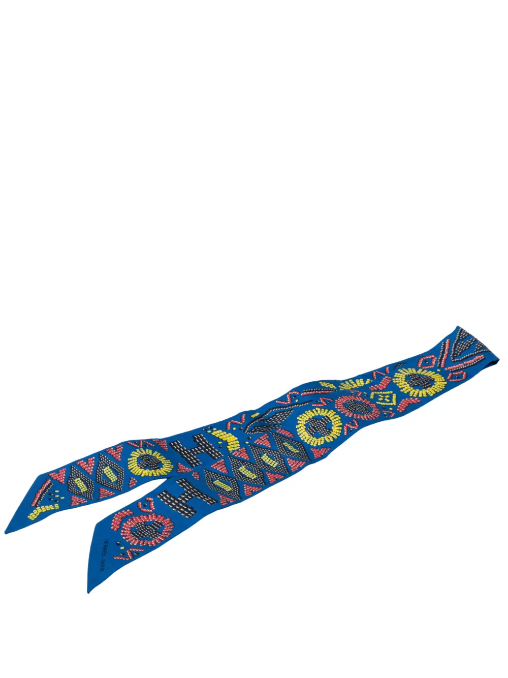 Hermès Pre-Owned 2019-2020 Kelly En Perles Silk Twilly Scarf scarves - Blu