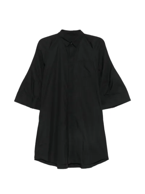 sacai robe-chemise courte à manches évasées
