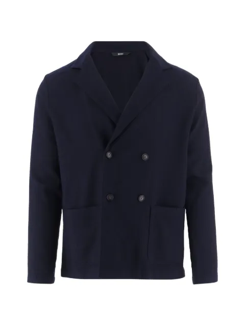 BOSS double-breasted textured jacket