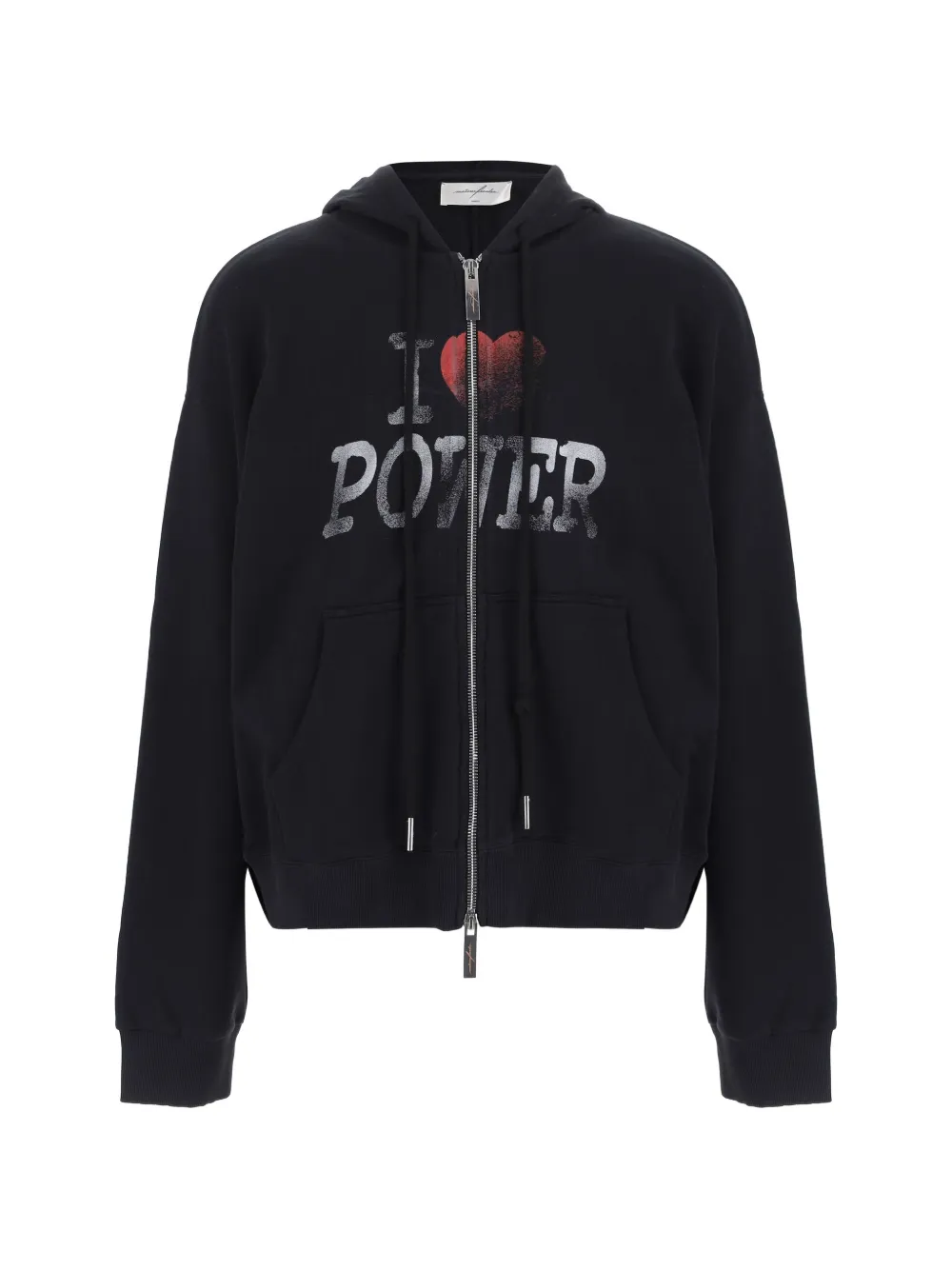 Matières Fécales graphic-print zip-up hoodie - Nero