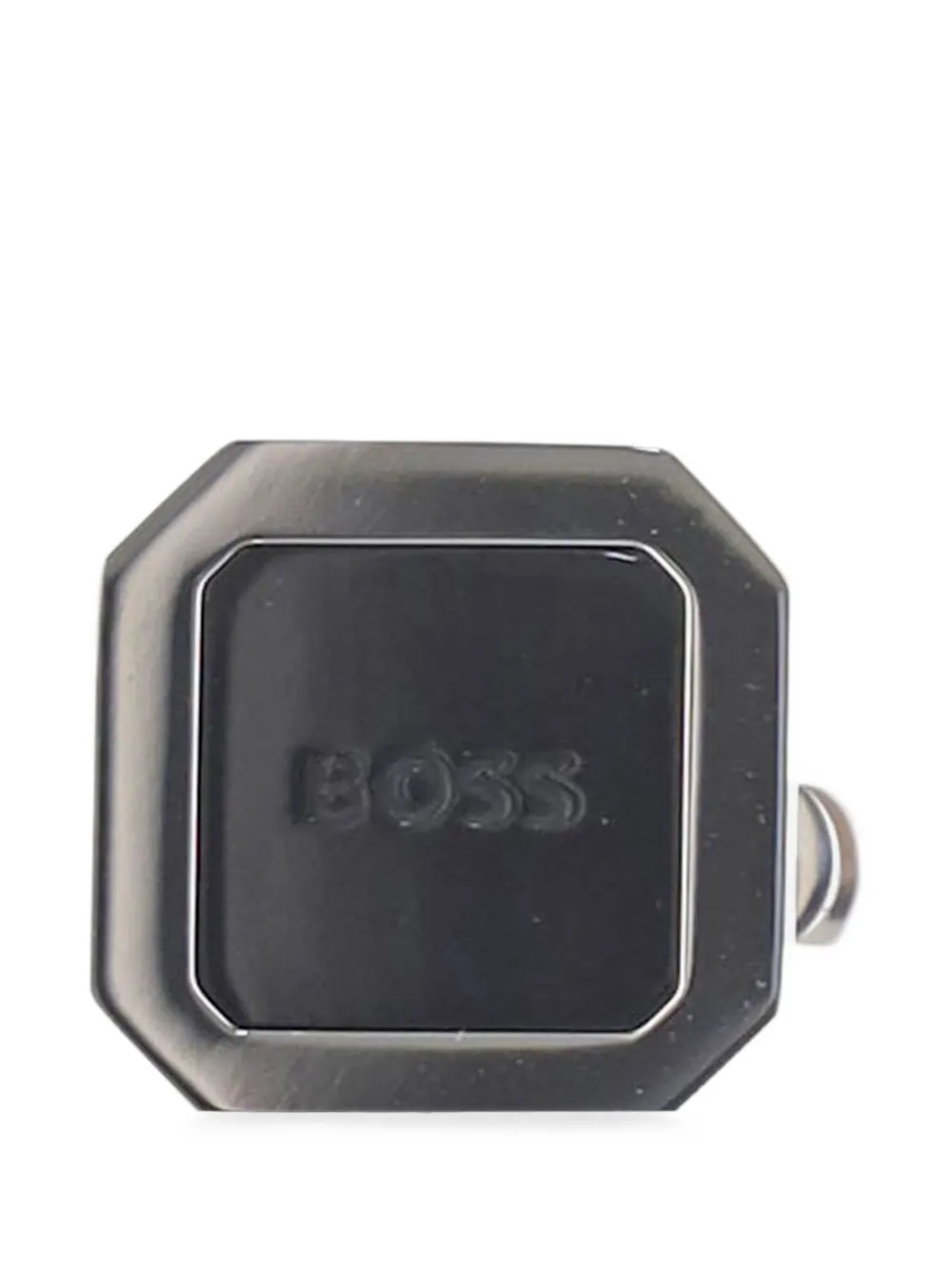 BOSS Achthoekige manchetknopen met gegraveerd logo Zilver