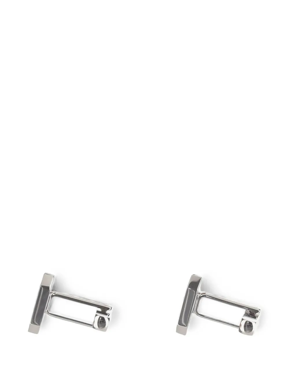 BOSS Achthoekige manchetknopen met gegraveerd logo Zilver