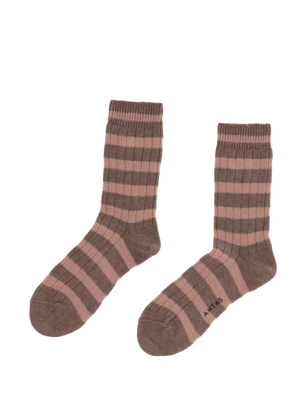ANT45 Dublino striped ribbed-knit socks - Marrone