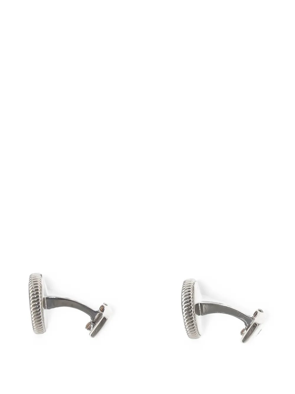 BOSS Ronde manchetknopen met afwerking van touw Zilver