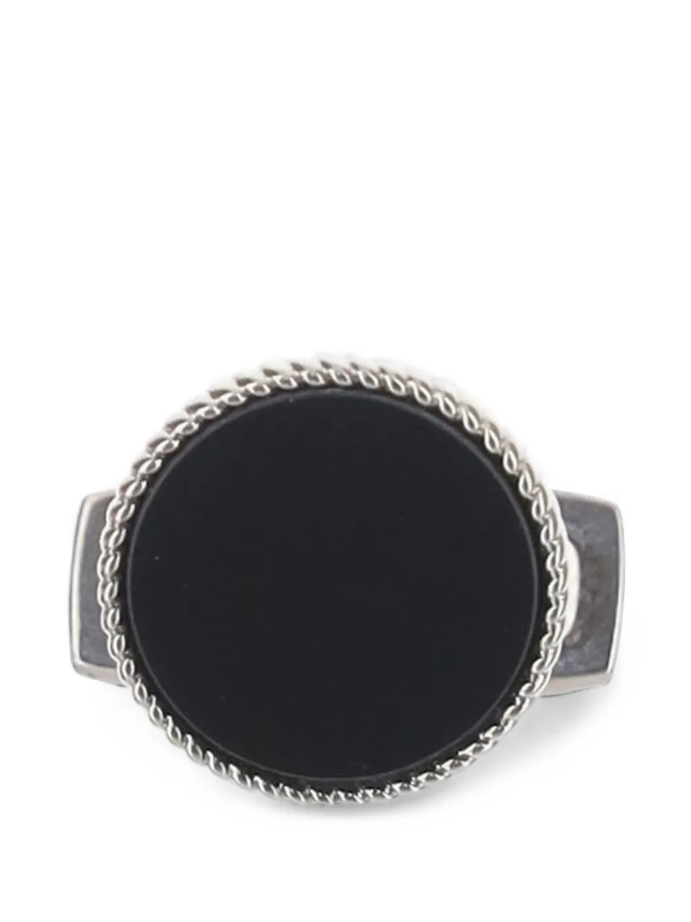 BOSS Ronde manchetknopen met afwerking van touw Zilver