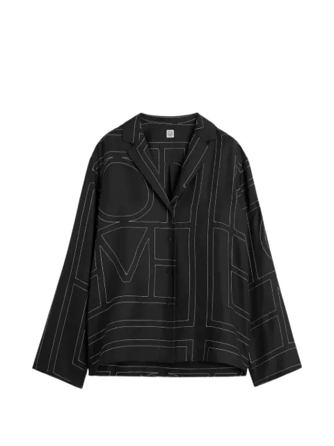 TOTEME Monogram silk pj top black