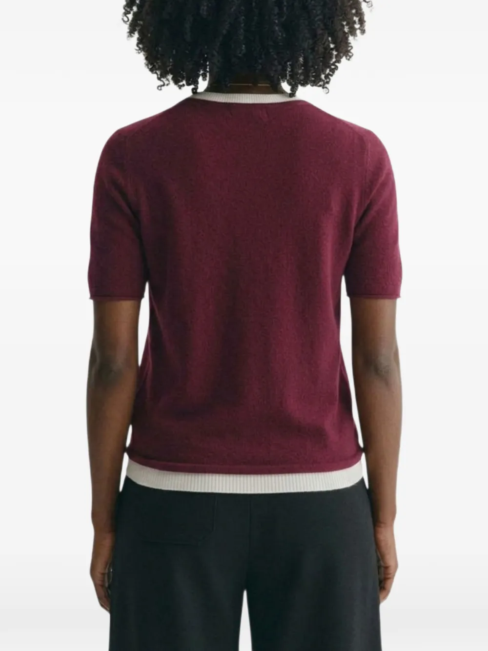 Lisa Yang Ari contrast-trim short-sleeve t-shirt Rood