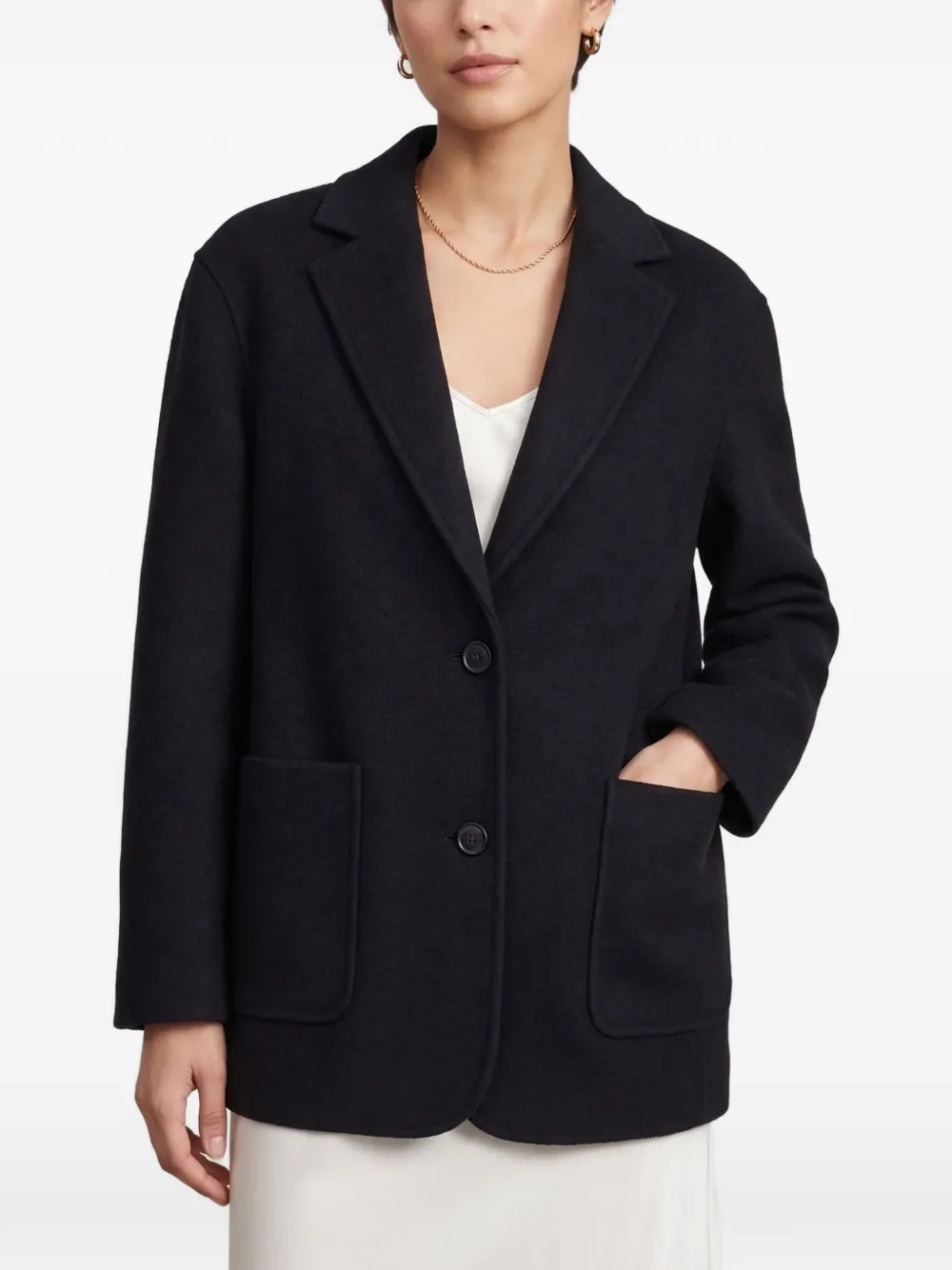 Lisa Yang patch-pocket single-breasted jacket Zwart