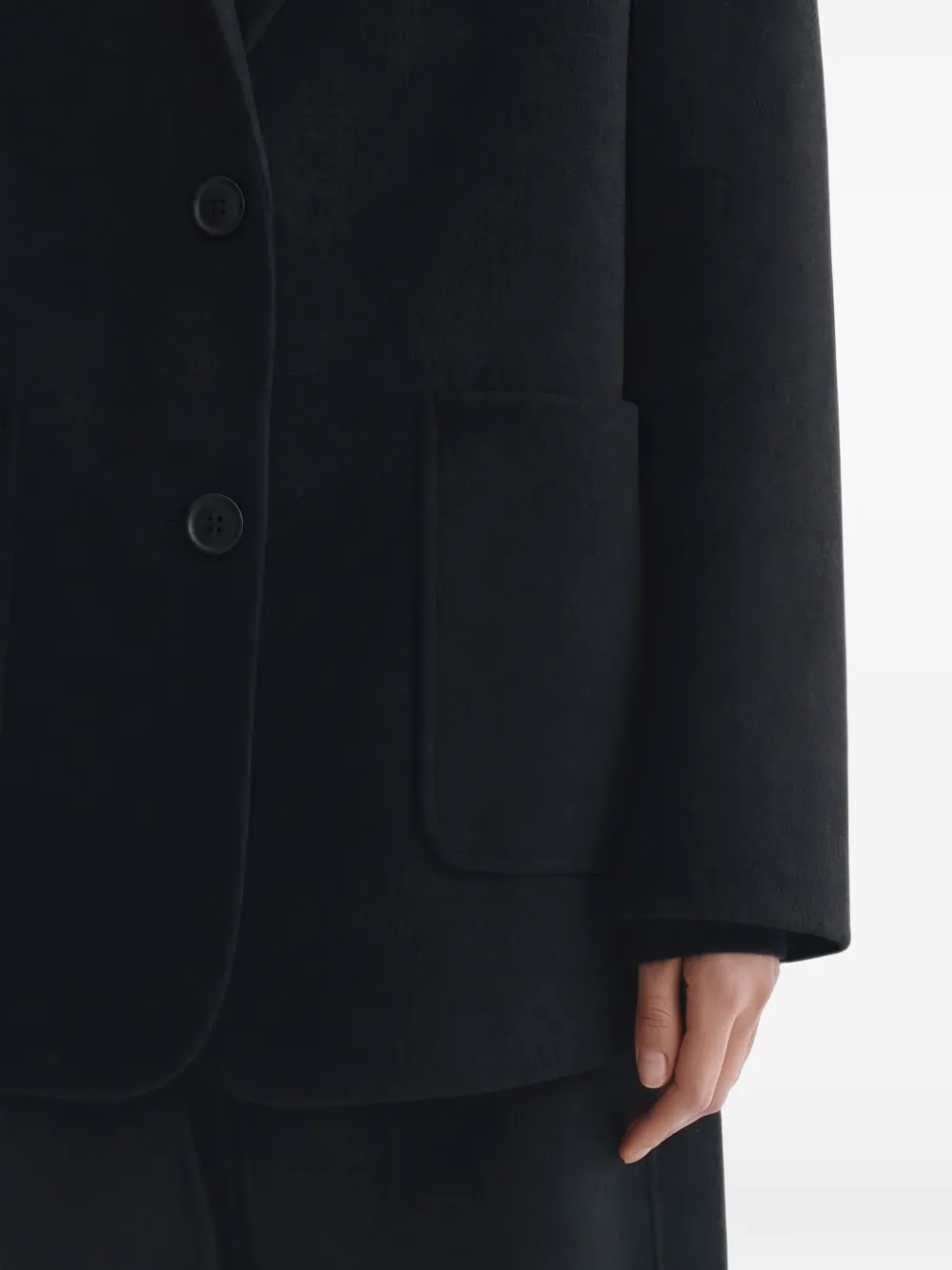 Lisa Yang patch-pocket single-breasted jacket Zwart