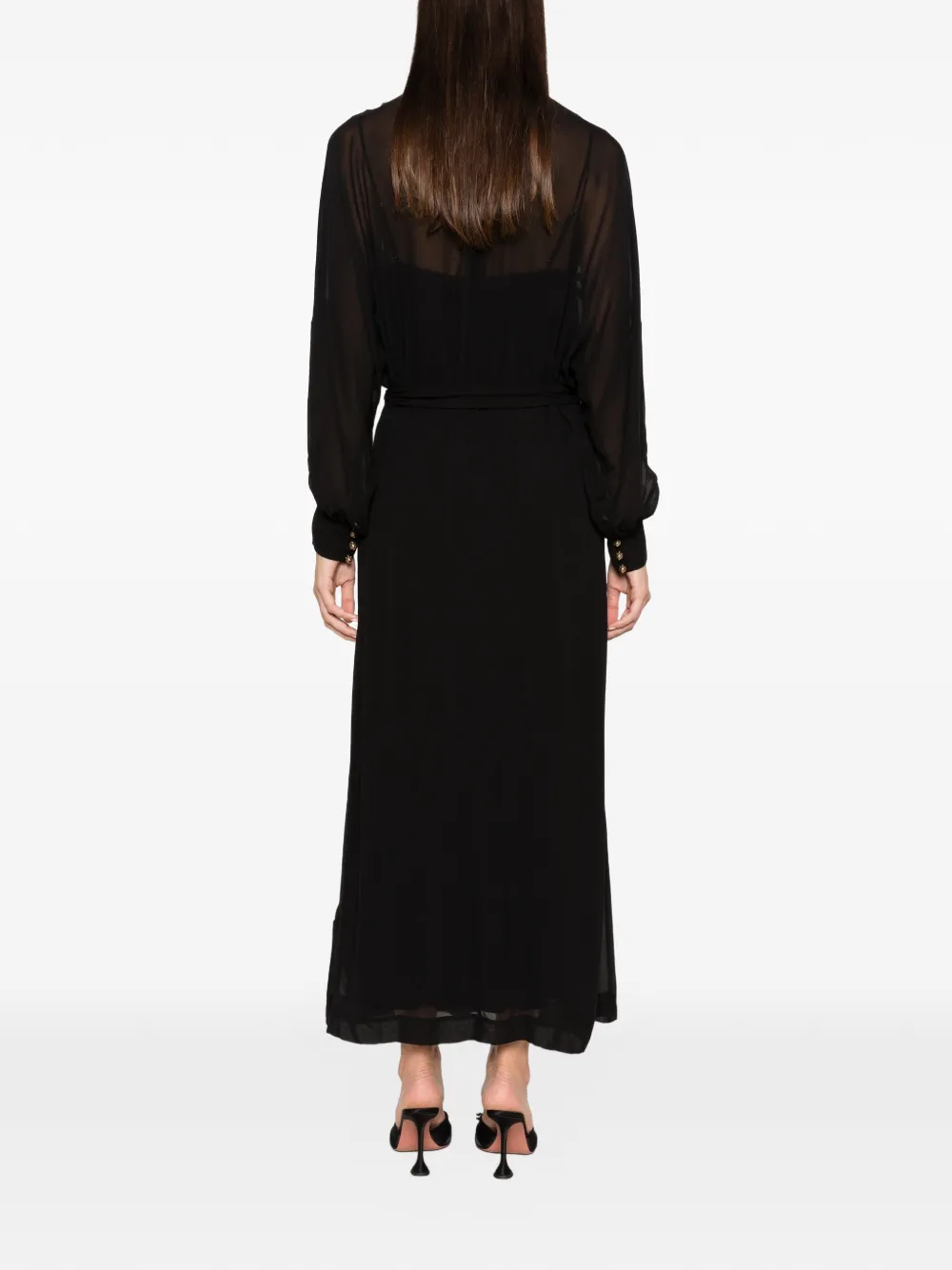 ZIMMERMANN floral-embroidered belted maxi dress Zwart