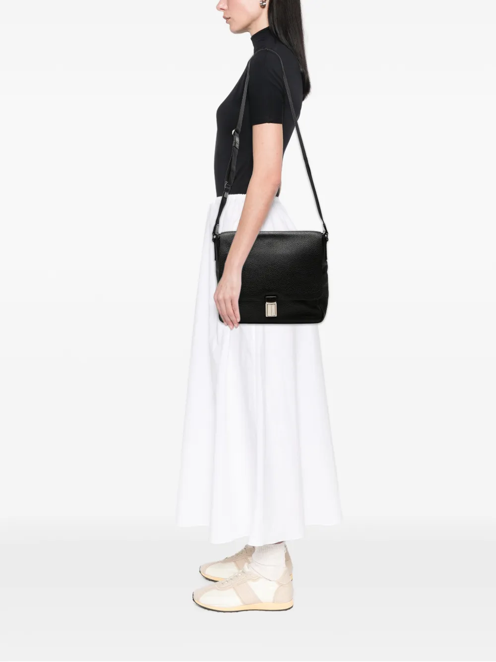 Prada Pre-Owned 2013-2026 Vitello Phenix Flap crossbodytas Zwart