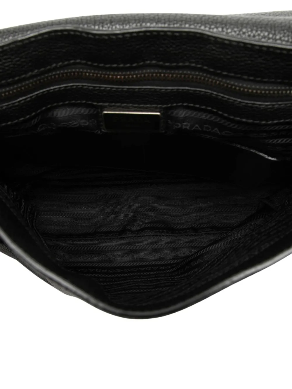 Prada Pre-Owned 2013-2026 Vitello Phenix Flap crossbodytas Zwart