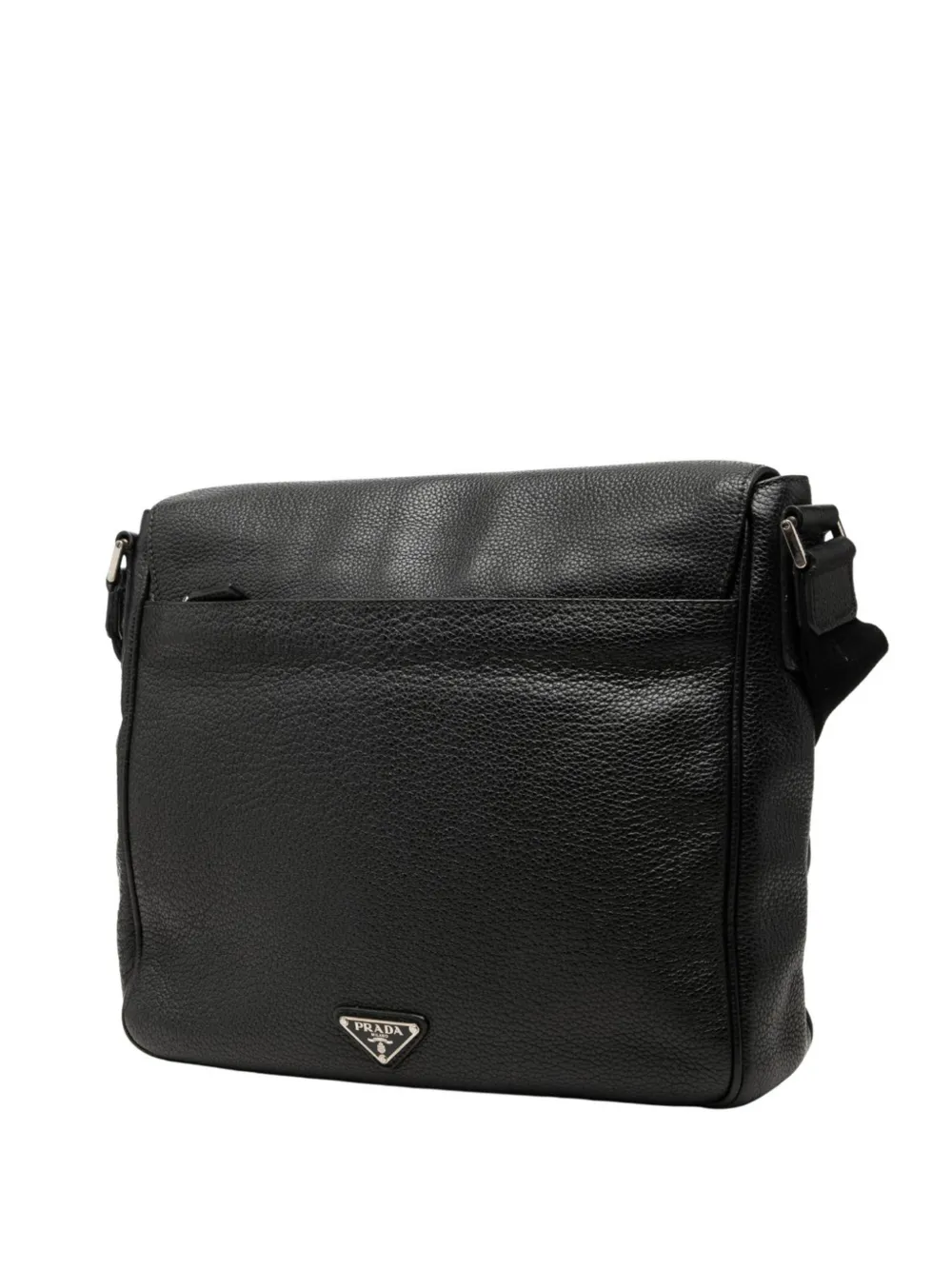 Prada Pre-Owned 2013-2026 Vitello Phenix Flap crossbodytas Zwart