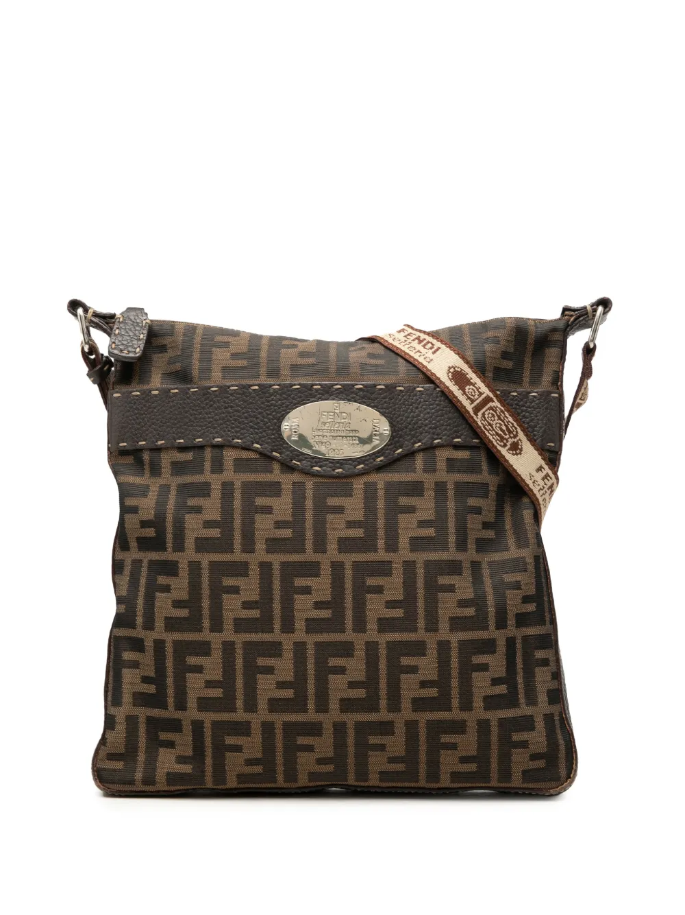 Fendi Pre-Owned 2000-2010 Zucca Canvas Selleria crossbody bag - Marrone