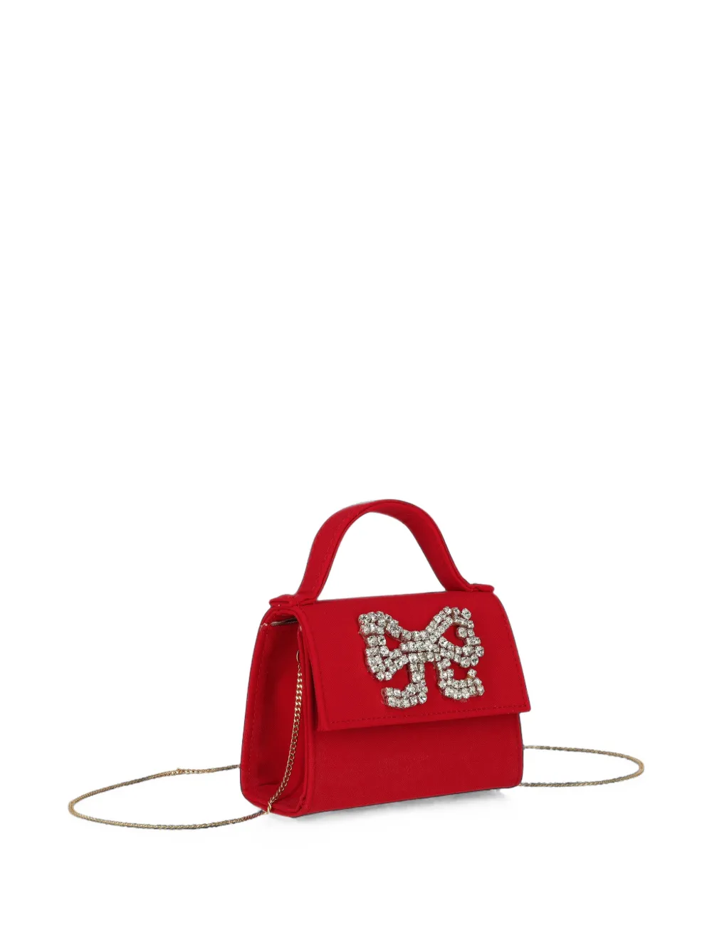 ELIE SAAB JUNIOR crystal-bow top-handle bag Rood