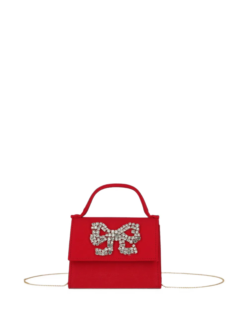 ELIE SAAB JUNIOR crystal-bow top-handle bag - Rosso