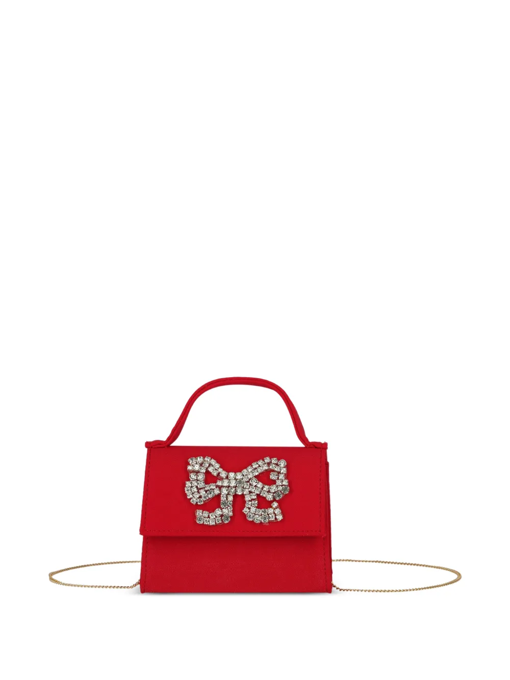 ELIE SAAB JUNIOR crystal-bow top-handle bag - Rosso