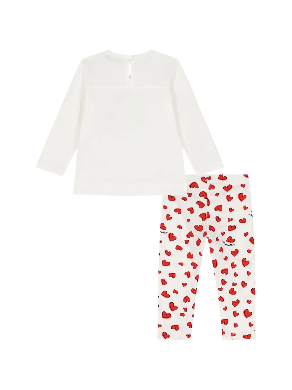 Monnalisa Pyjama met hartprint Wit