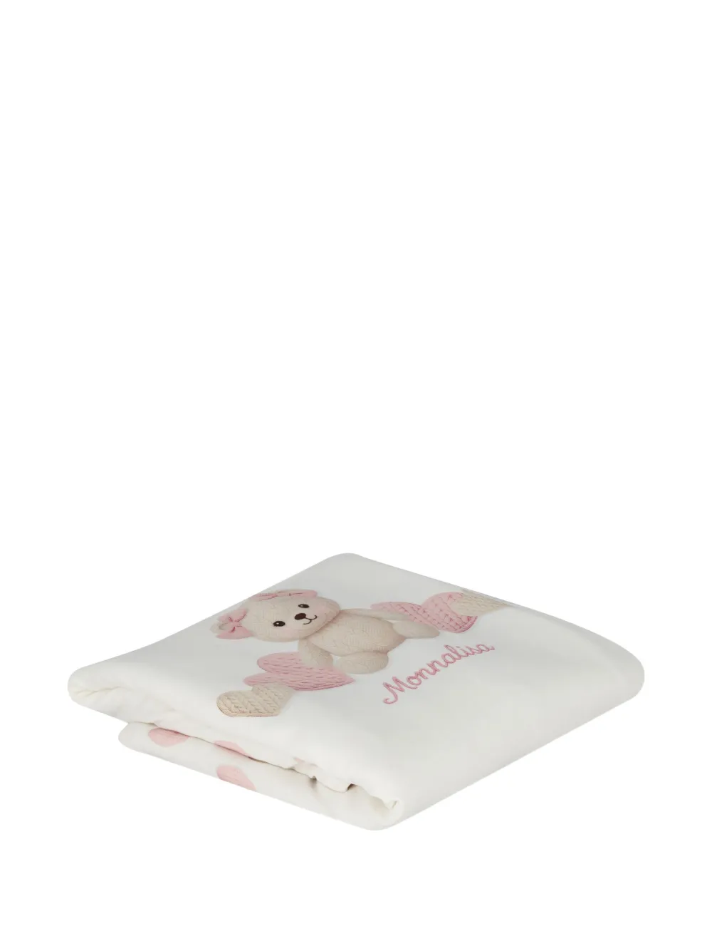 Monnalisa teddy-bear print blanket Wit