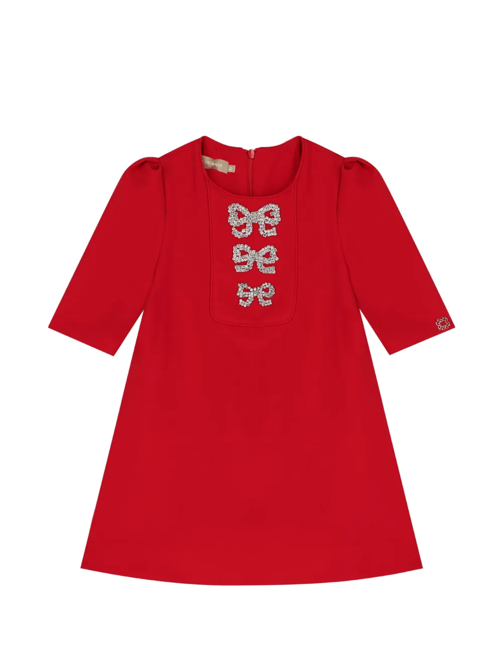 ELIE SAAB JUNIOR crystal-embellished A-line dress - Rosso