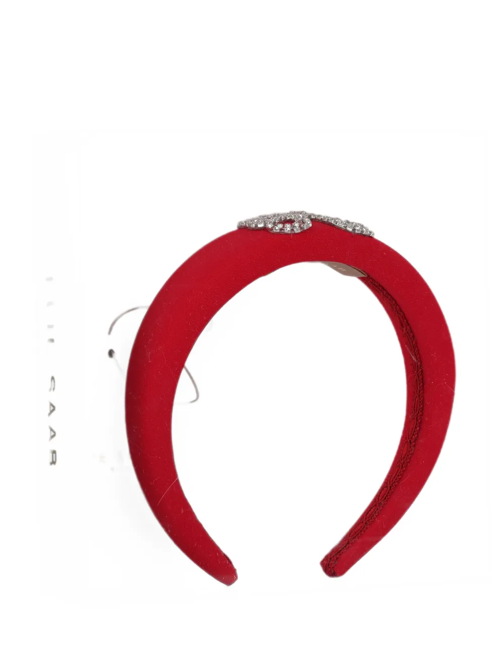 ELIE SAAB JUNIOR crystal-embellished bow padded hairband Rood