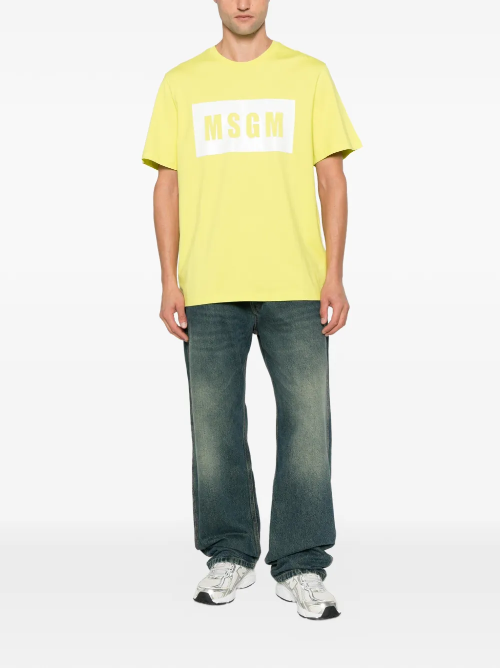 MSGM T-shirt met logoprint Geel