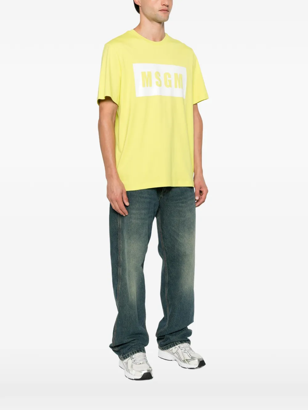 MSGM T-shirt met logoprint Geel