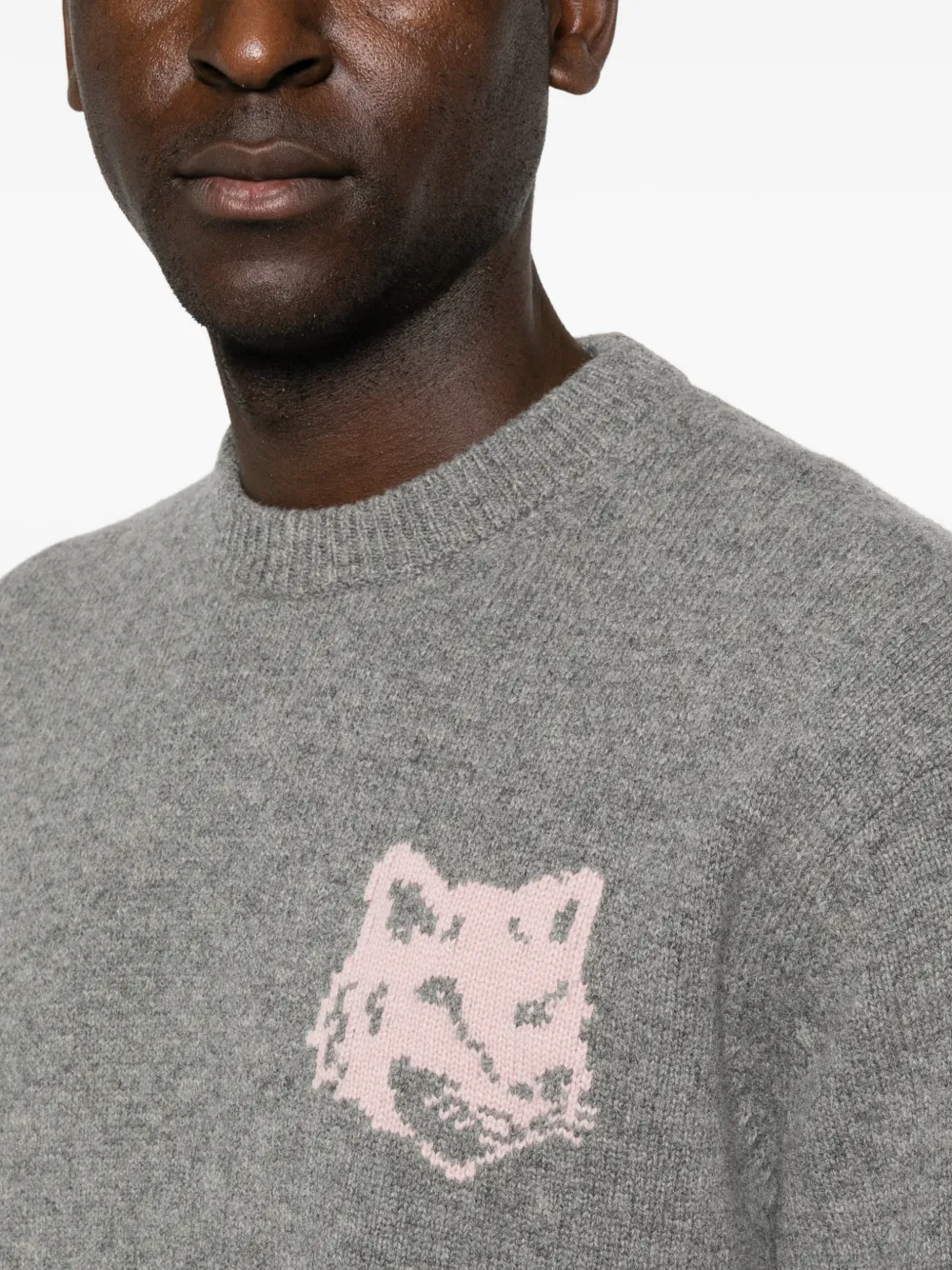 Maison Kitsuné Intarsia trui Grijs