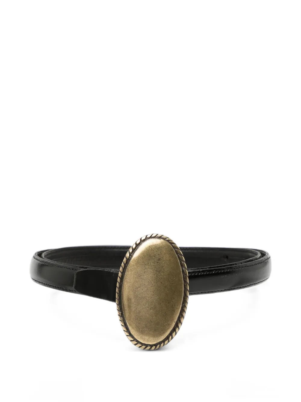 ALBERTO LUTI oval-buckle leather belt - Black