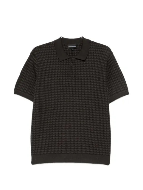 Emporio Armani waffle-knit short-sleeve polo shirt