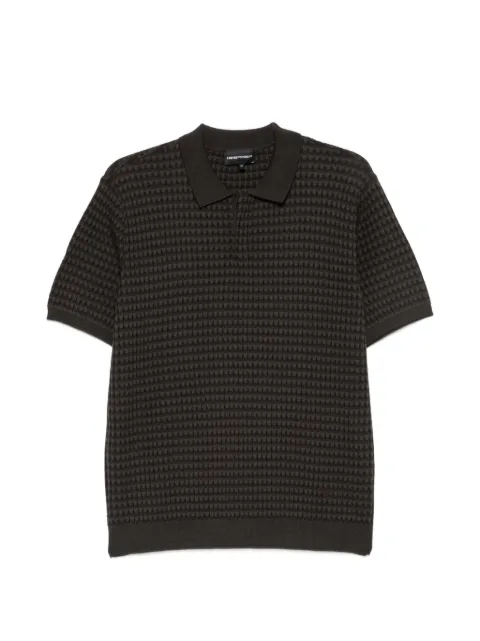 Emporio Armani waffle-knit short-sleeve polo shirt