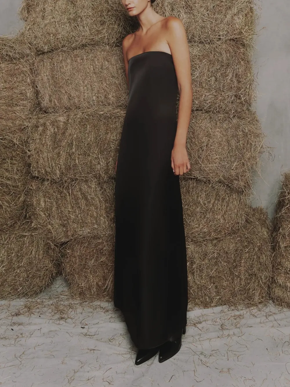 Baobab Lola strapless maxi dress Zwart